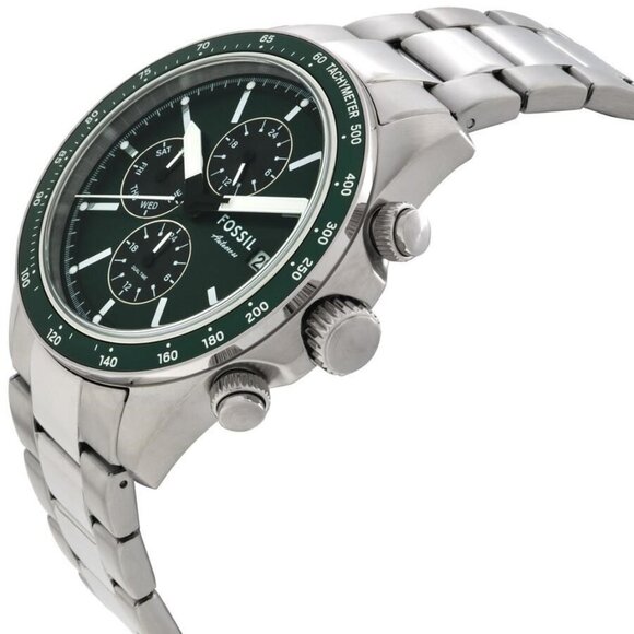 NWT Authentic Fossil Autocross Multifunction Quartz Green Dial Watch - Picture 2 of 3